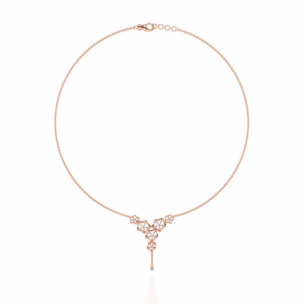 Floral Party Silver Necklace - Rose Gold - Image 3