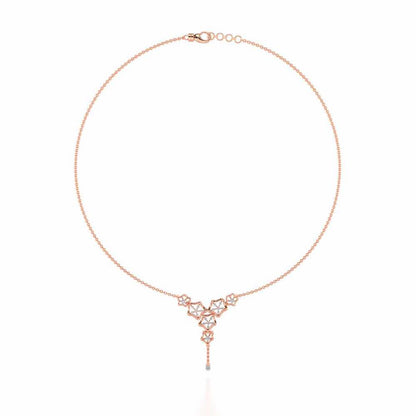 Floral Party Silver Necklace - Rose Gold - Image 3