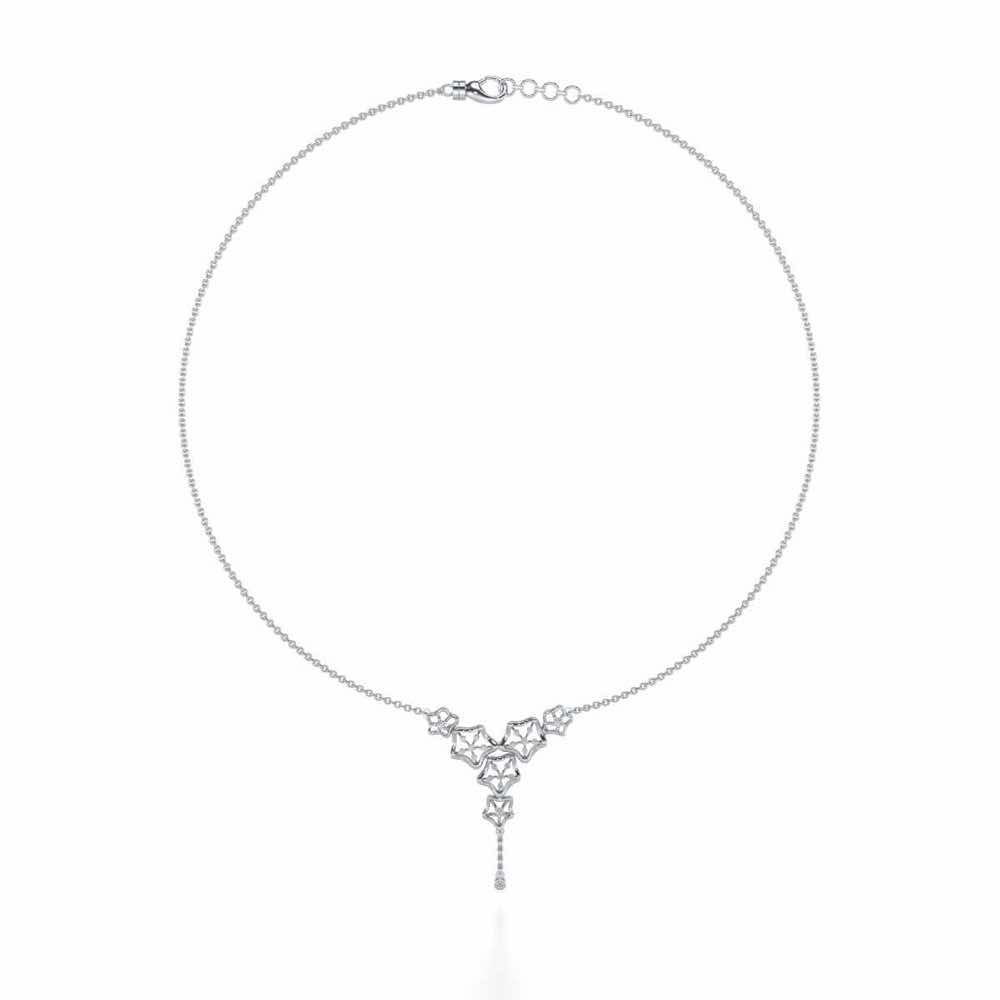 Floral Party Silver Necklace - White Gold - Image 3