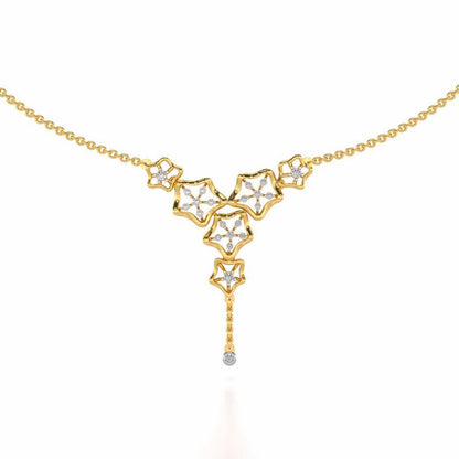 Floral Party Silver Necklace - Yellow Gold - Image 1