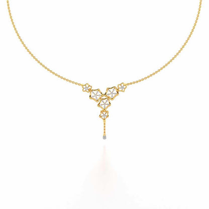 Floral Party Silver Necklace - Yellow Gold - Image 2