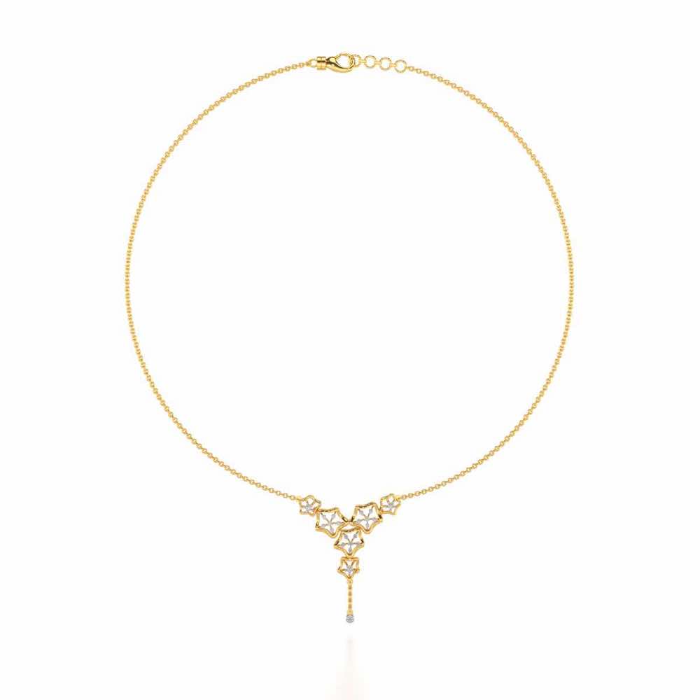 Floral Party Silver Necklace - Yellow Gold - Image 3