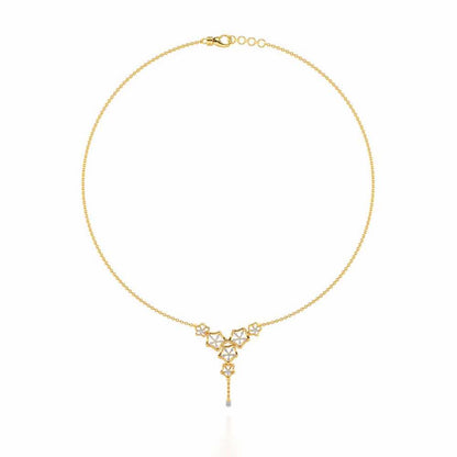 Floral Party Silver Necklace - Yellow Gold - Image 3