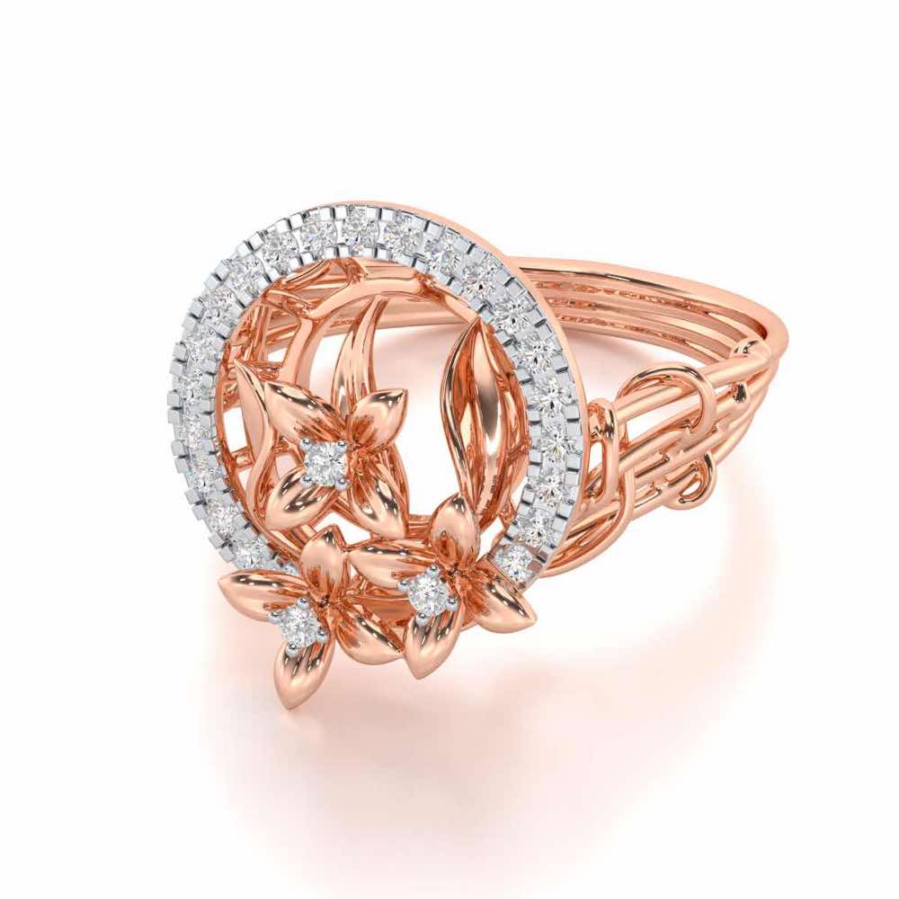 Floral Spectrum Silver Ring - Rose Gold - Image 2