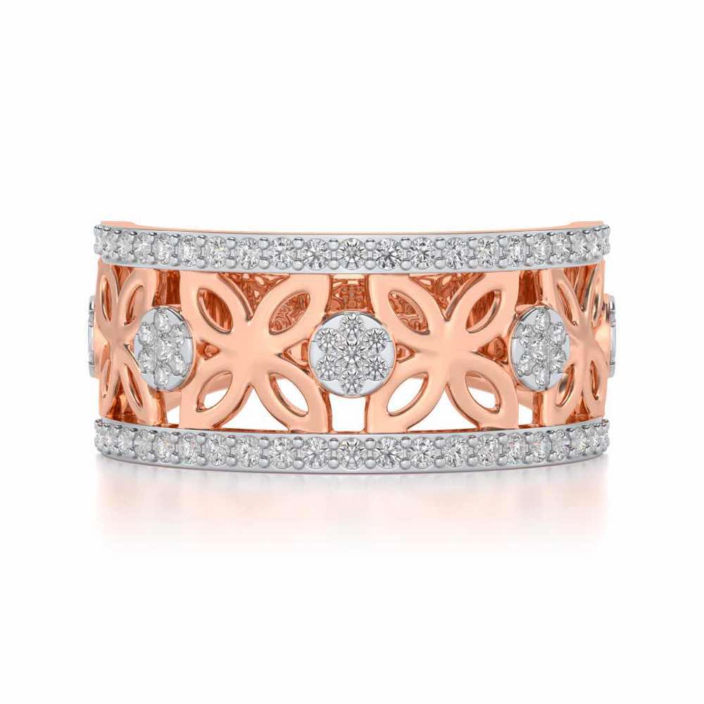 Florred Silver Band Ring - Rose Gold - Image 4