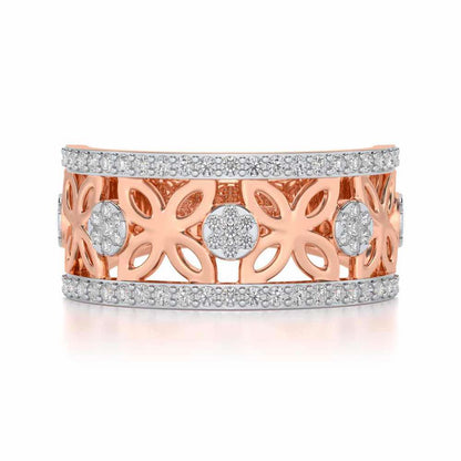 Florred Silver Band Ring - Rose Gold - Image 4
