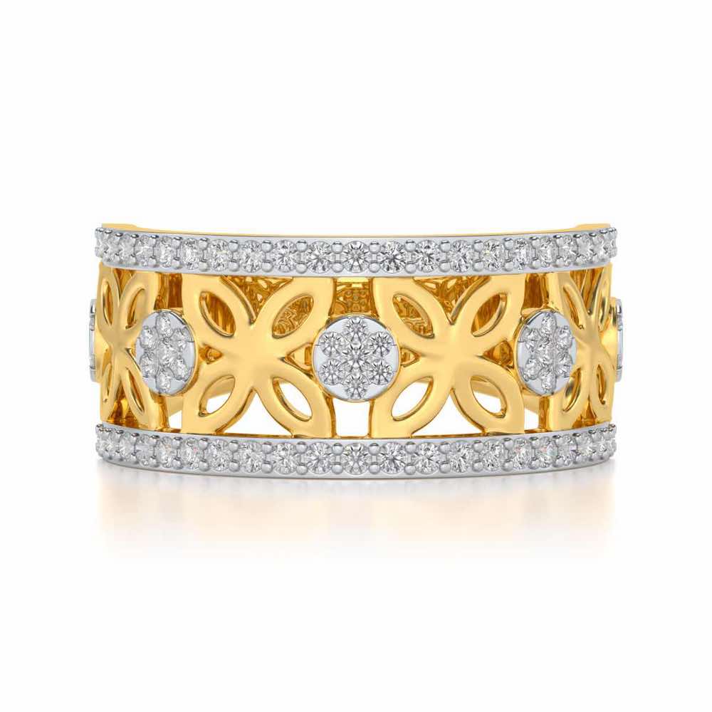 Florred Silver Band Ring - Yellow Gold - Image 4