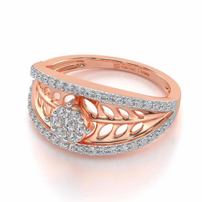 Flower Bouquet Silver Ring - Rose Gold - Image 2