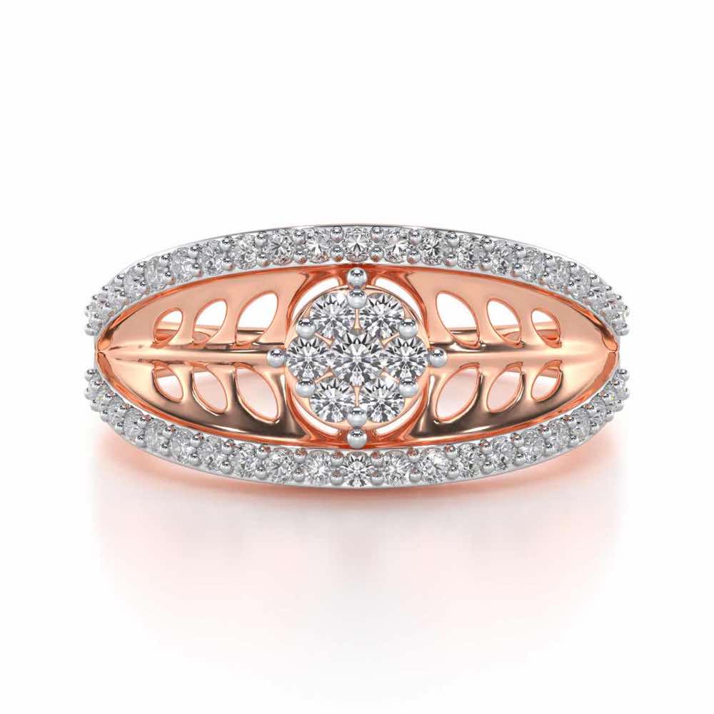 Flower Bouquet Silver Ring - Rose Gold - Image 4