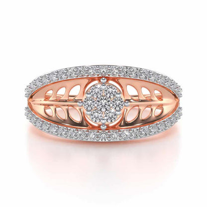 Flower Bouquet Silver Ring - Rose Gold - Image 4