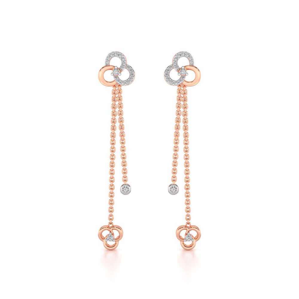 Flower Dot Silver Earrings - Rose Gold - Image 1