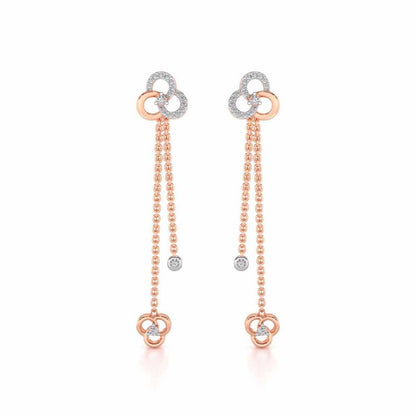Flower Dot Silver Earrings - Rose Gold - Image 1