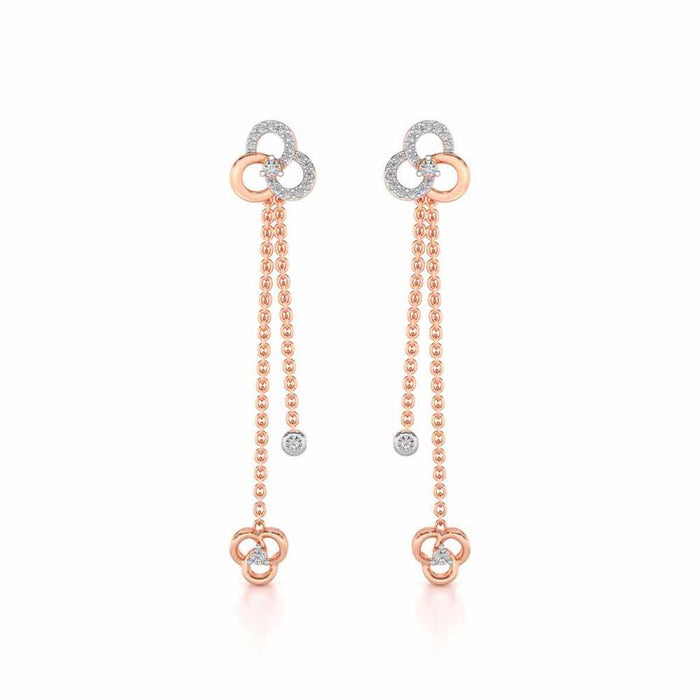 Flower Dot Silver Earrings - Rose Gold - Image 1