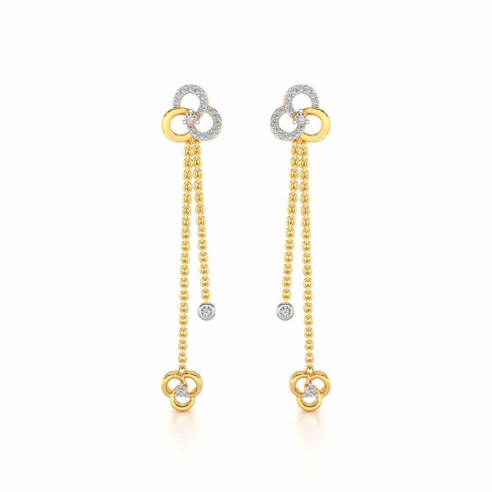 Flower Dot Silver Earrings - Yellow Gold - Image 1