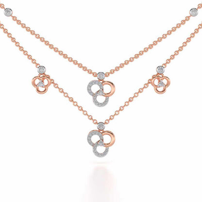 Flower Dot Silver Necklace - Rose Gold - Image 1