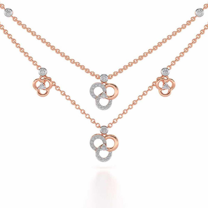 Flower Dot Silver Necklace - Rose Gold - Image 1