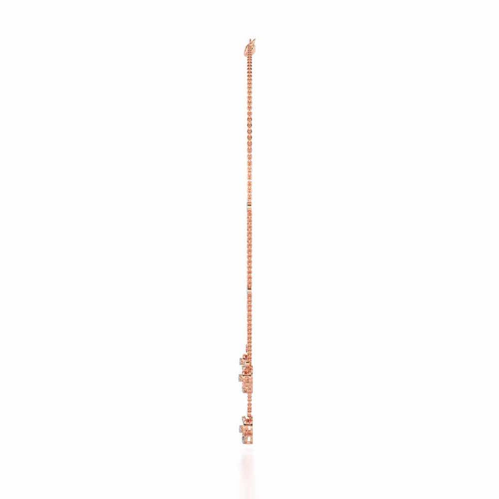 Flower Dot Silver Necklace - Rose Gold - Image 4