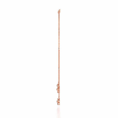 Flower Dot Silver Necklace - Rose Gold - Image 4