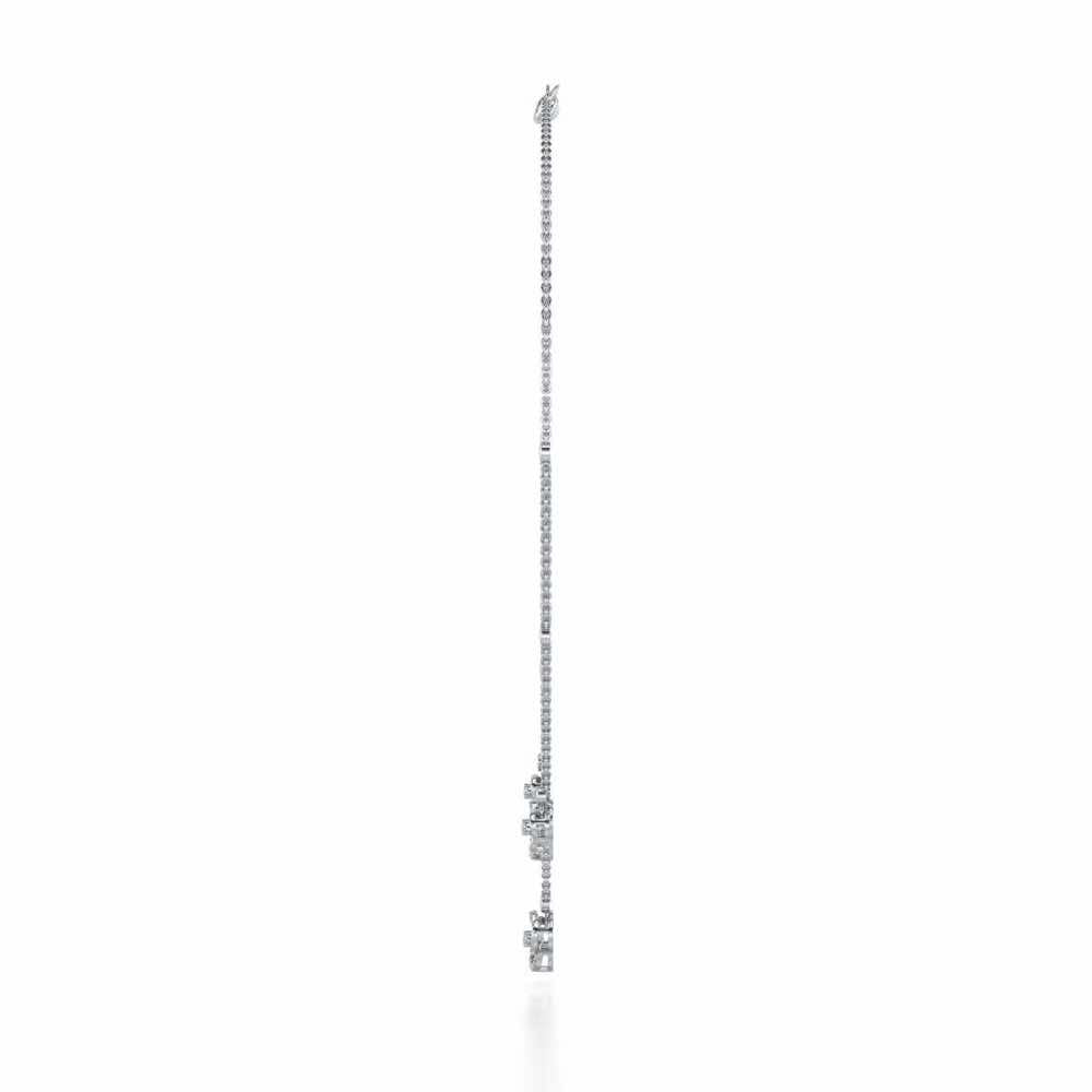 Flower Dot Silver Necklace - White Gold - Image 4