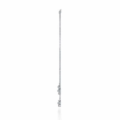 Flower Dot Silver Necklace - White Gold - Image 4