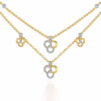 Flower Dot Silver Necklace - Yellow Gold - Image 1