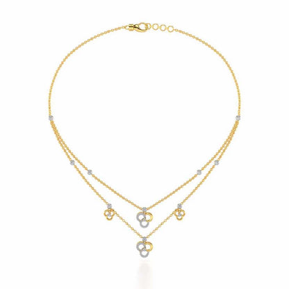 Flower Dot Silver Necklace - Yellow Gold - Image 3