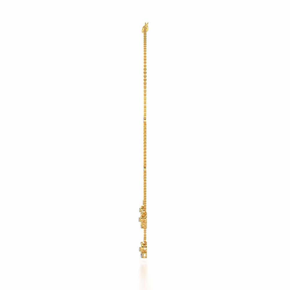 Flower Dot Silver Necklace - Yellow Gold - Image 4