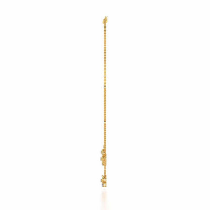 Flower Dot Silver Necklace - Yellow Gold - Image 4