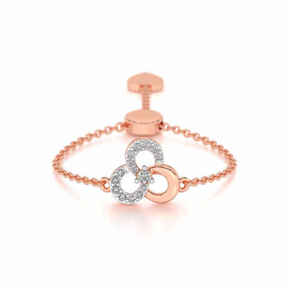 Flower Dot Silver Ring - Rose Gold - Image 1