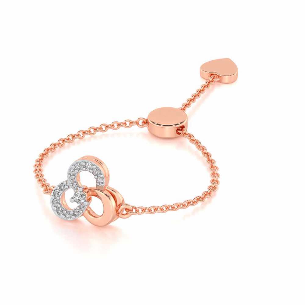 Flower Dot Silver Ring - Rose Gold - Image 2