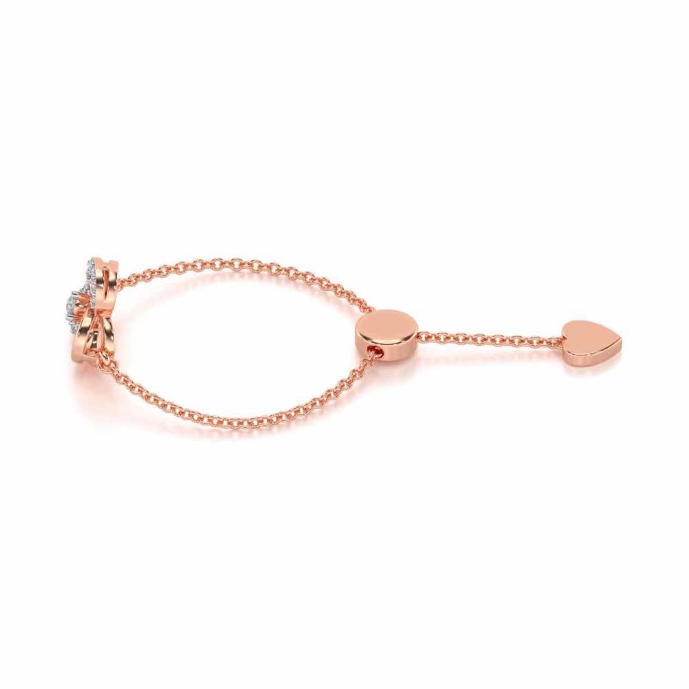 Flower Dot Silver Ring - Rose Gold - Image 3