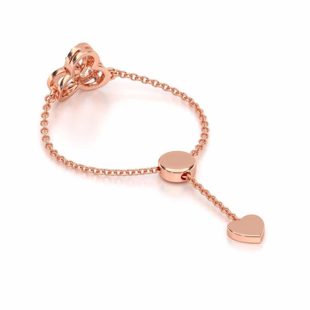 Flower Dot Silver Ring - Rose Gold - Image 4