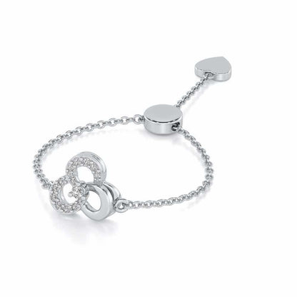 Flower Dot Silver Ring - White Gold - Image 2