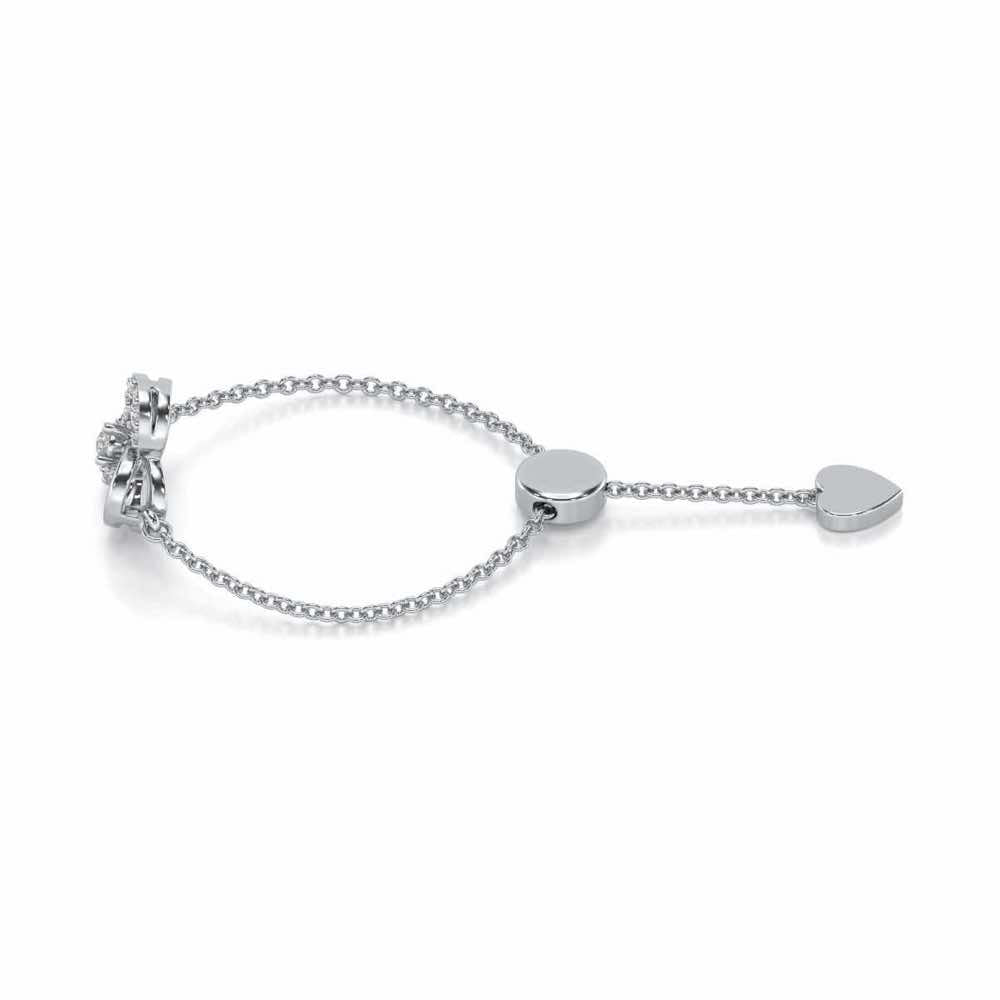 Flower Dot Silver Ring - White Gold - Image 3