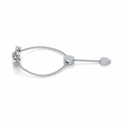 Flower Dot Silver Ring - White Gold - Image 3