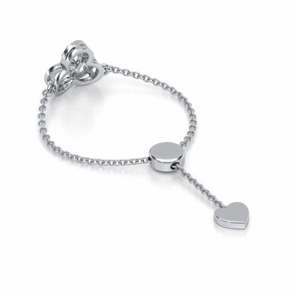 Flower Dot Silver Ring - White Gold - Image 4
