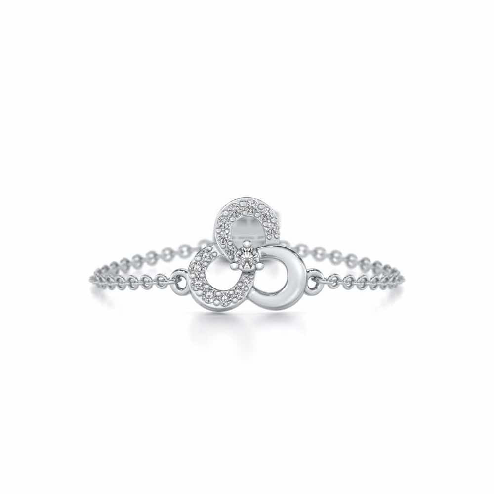 Flower Dot Silver Ring - White Gold - Image 5