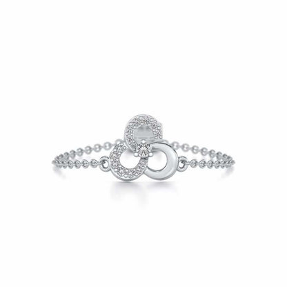Flower Dot Silver Ring - White Gold - Image 5