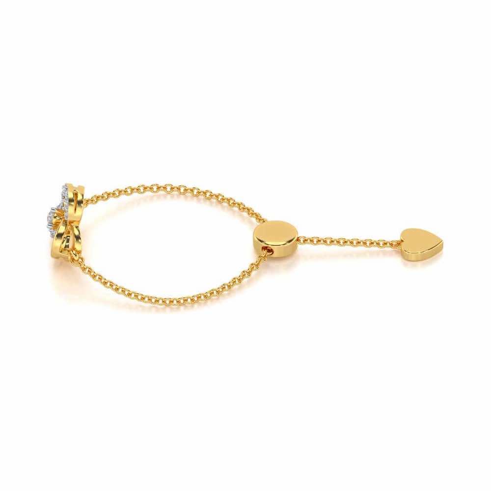Flower Dot Silver Ring - Yellow Gold - Image 3