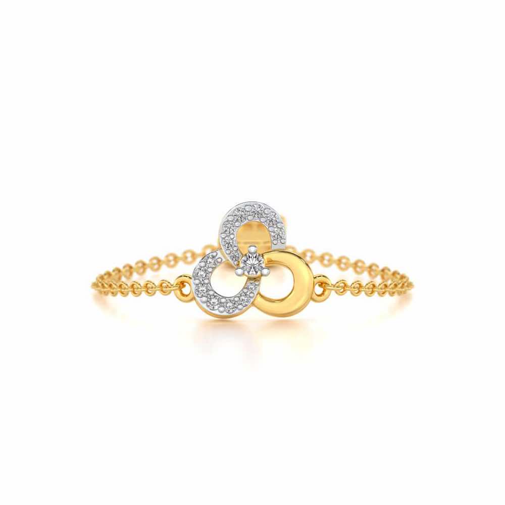 Flower Dot Silver Ring - Yellow Gold - Image 5