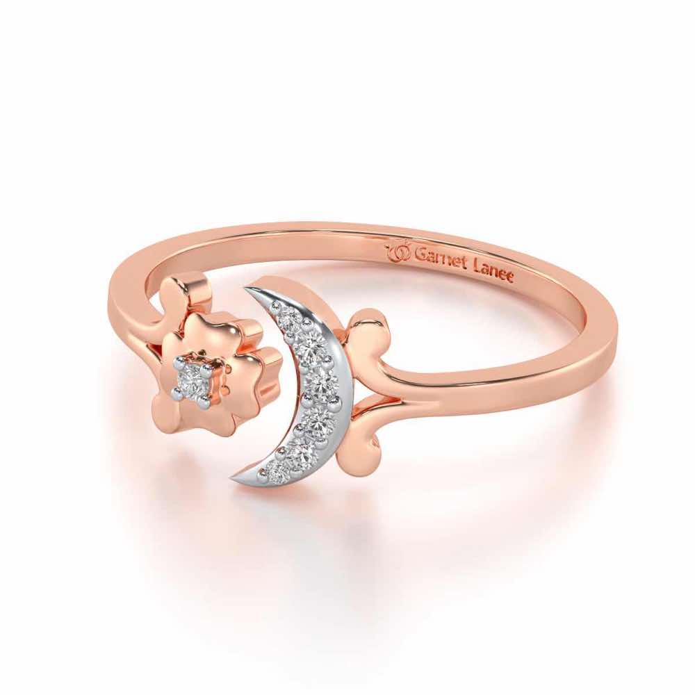 Flower Moon Silver Ring - Rose Gold - Image 2