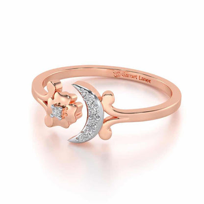 Flower Moon Silver Ring - Rose Gold - Image 2