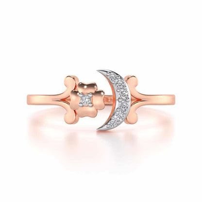 Flower Moon Silver Ring - Rose Gold - Image 4