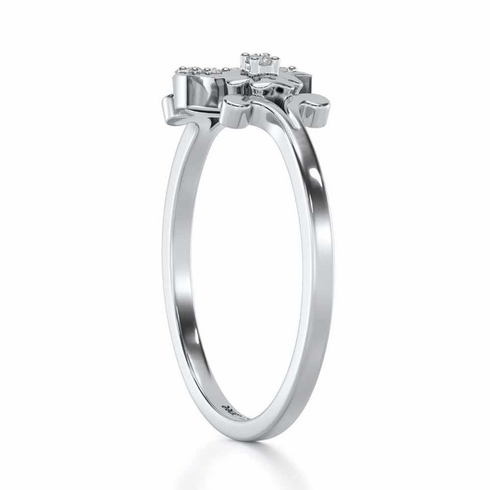 Flower Moon Silver Ring - White Gold - Image 3