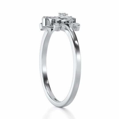 Flower Moon Silver Ring - White Gold - Image 3