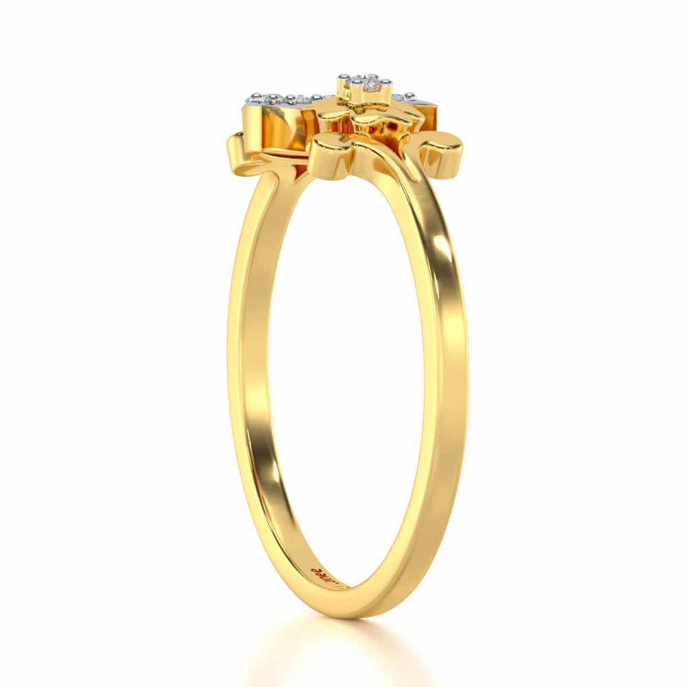 Flower Moon Silver Ring - Yellow Gold - Image 3