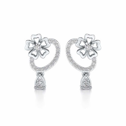 Flower factory Silver Earrings - White Gold - Image 1