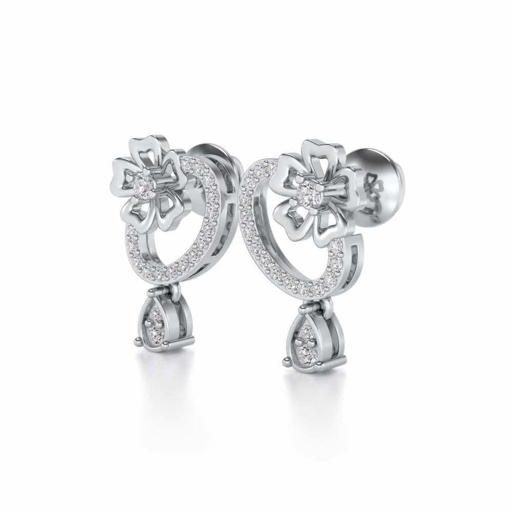 Flower factory Silver Earrings - White Gold - Image 3