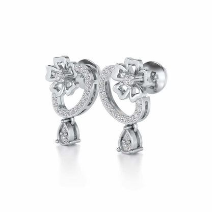 Flower factory Silver Earrings - White Gold - Image 3