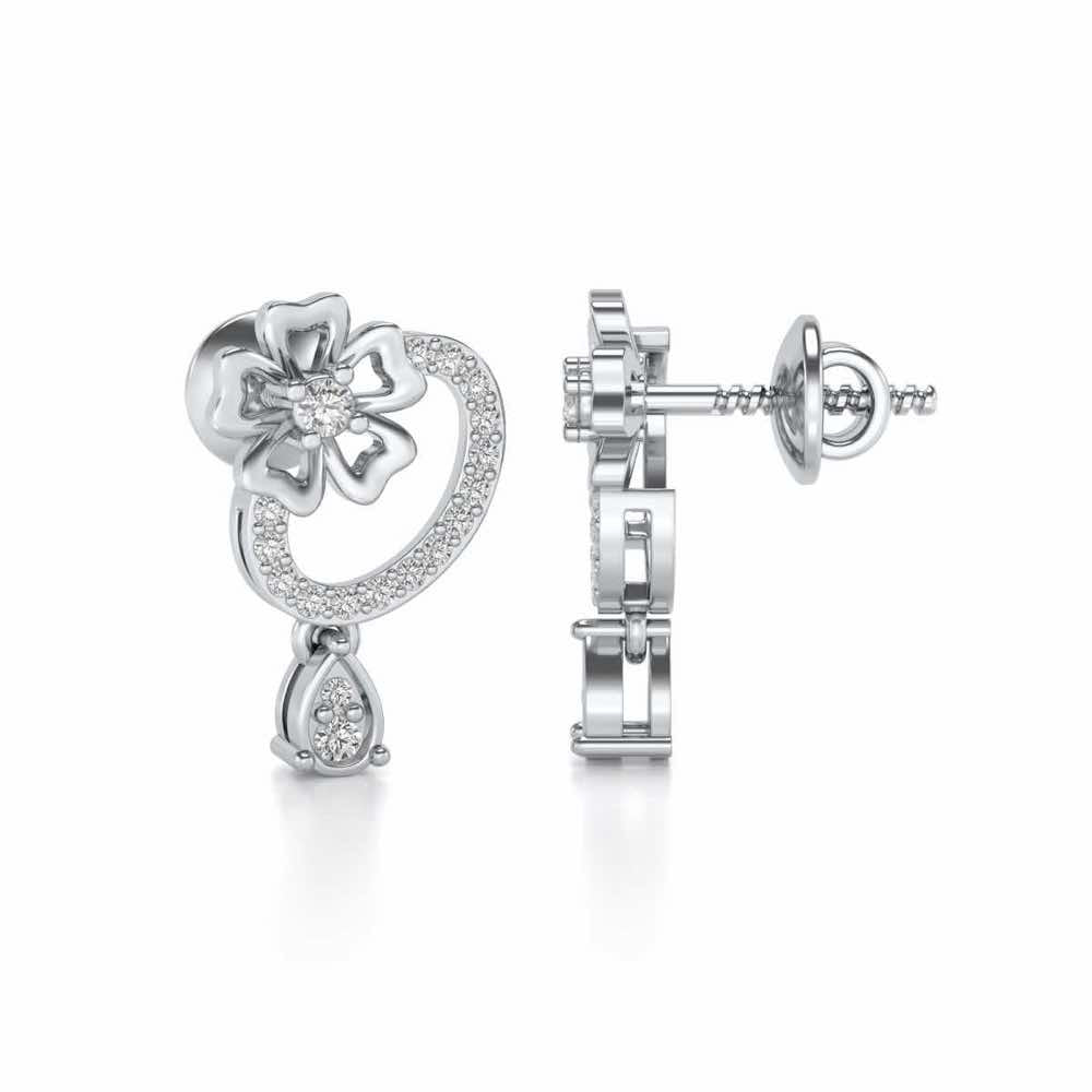 Flower factory Silver Earrings - White Gold - Image 4